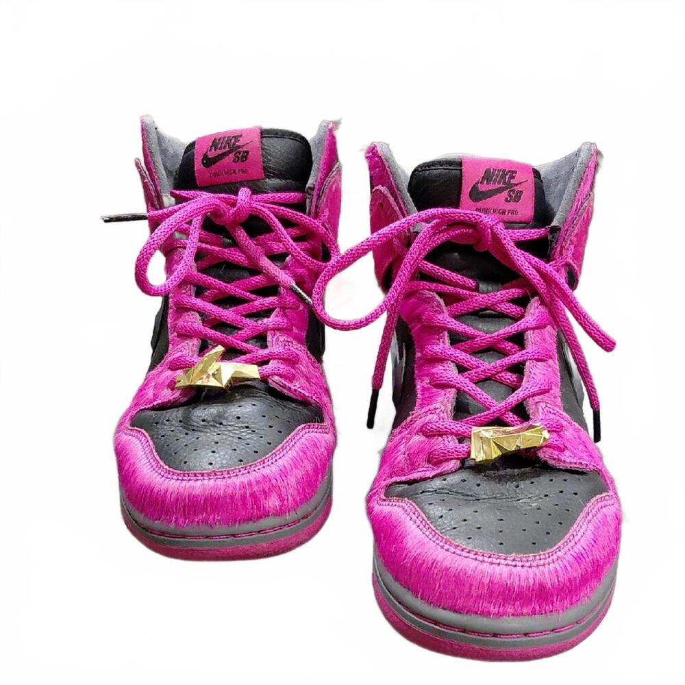 "Nike" SB, Mens Sz.8,Dunk High Pro "Run the Jewels", Pink Fur, Flawless Cond....